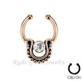 Rose Gold Plated Crystal Best Seller Septum Crescent Nose Ring